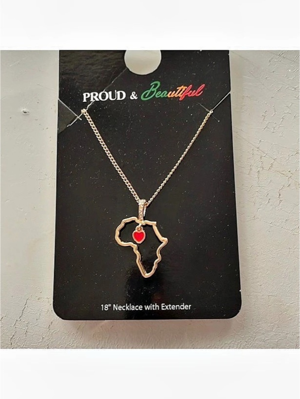 Proud & Beautiful Gold-Tone Pendant Necklace with Red Accent